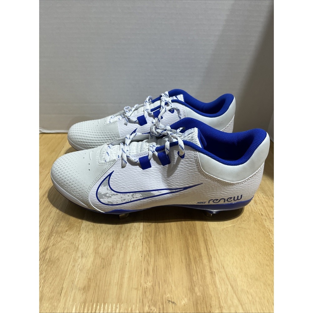 Nike Hyperdiamond 4 Pro 12 White Blue Lace-Up Softball Cleats Women's FZ0922-103